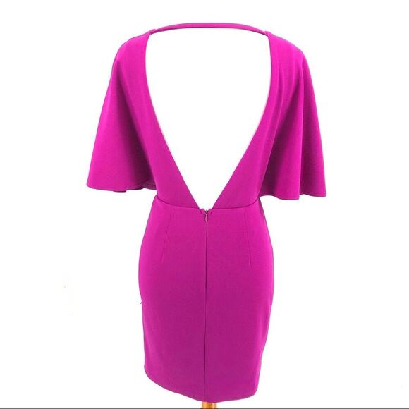 Lulus Open Back Cape Mini Style Dress Size XS Pink Magenta New - Picture 2 of 7